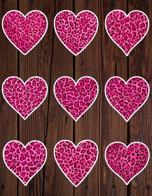 Pink Leopard Heart Die Cut Vinyl Stickers Scrapbooking Laptop Waterbottle