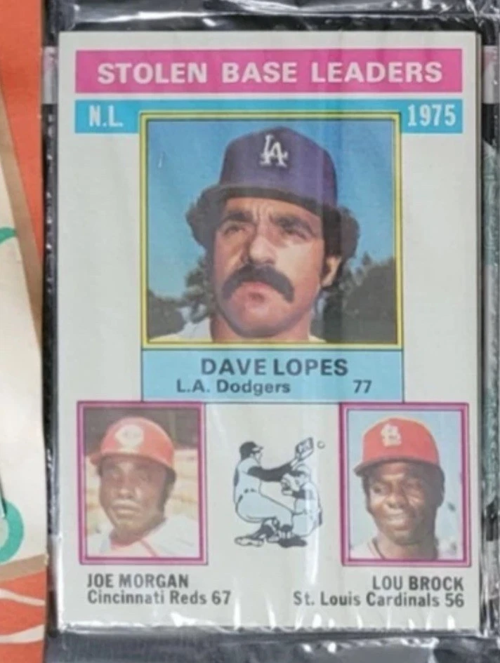 Tarjetas de líder 1976 Topps Holiday MLB Rack Pack HOF’er Hank Aaron, SB NL y AL Foto 2 de 4