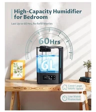 BREEZOME 6L Humidifier for Large Room & Essential Oil Diffuser