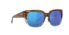 Costa Waterwoman Sunglasses, Shiny Wahoo Frame, Blue Mirror 580G Lens