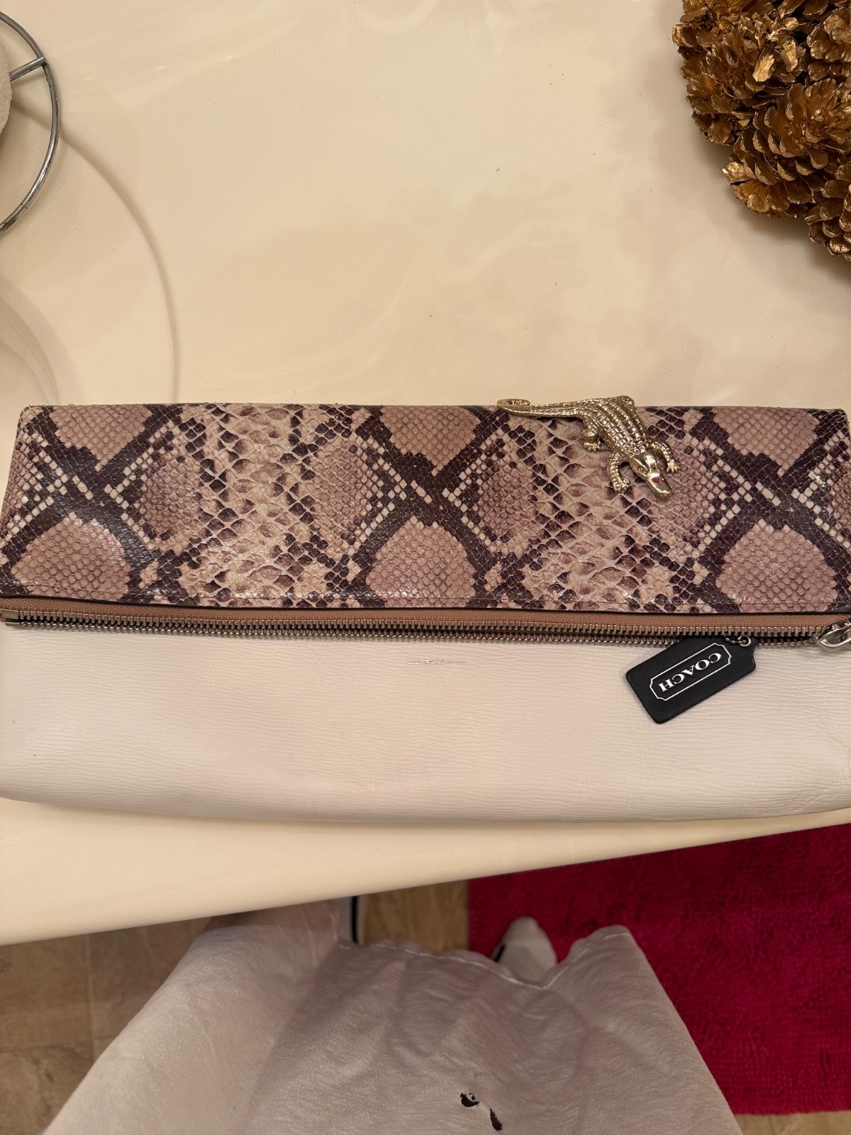 Coach The Clutchable Python Snake Embossed Leathe… - image 10