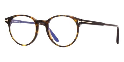 TOM FORD Brille TF5695-B 052 Havana Gestell Blau KONTROL Gläser Rx 49-20-140