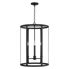Capital Lighting Brennen 4-Light Foyer Pendant 544941BI Black Iron Open Box New