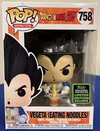 Funko Pop Animation Dragon Ball Z VEGETA EATING NOODLES #758 ECCC 2020 Exclusive
