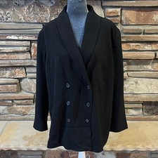 Jessica London Black Double-Breasted Blazer Jacket
