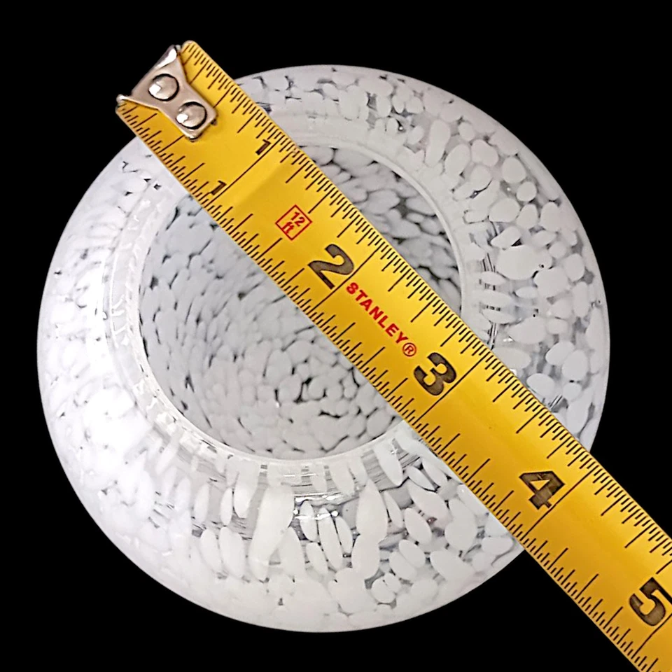 Thomas O Brien Arte Vaso Bolha de Vidro Castiçal Vintage Moderno Branco Confete - Imagem 3 de 4