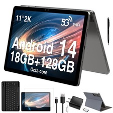 2026 Latest 11 inch Android Tablet, 18GB RAM 128GB ROM, 1TB Expandable, 2K Di...