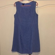 Talbots Easter periwinkle blue lace a line dress woman's size 16P petite XLP