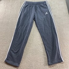 Adidas Sweatpants Mens Size Large Gray Joggers Track Pants Side Stripe