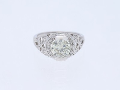 Vintage Ring Brillanten Diamanten 1,50 ct 750 Weißgold 18 Karat Deta Schmuck