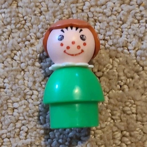 Fisher-Price Little People Green Girl Figure Vintage Toy 1970s