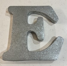 Galvanized Wall Metal Letter E Rustic Country Industrial Farmhouse 3D
