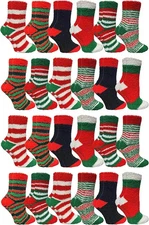 24 Pairs Yacht & Smith Womens Warm And Cozy Fuzzy Socks, Colorful Winter Socks