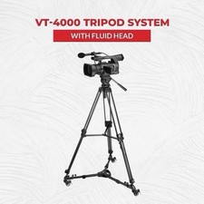 Magnus VT 4000 Professional Video Tripod w/ Fluid Head, Carrying Case Wheels