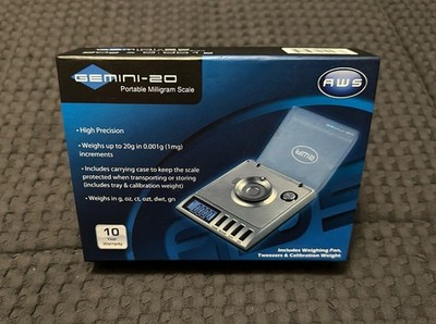 AWS Gemini-20 Portable Milligram Scale - 20 x 0.001 Gram NEW Open Box