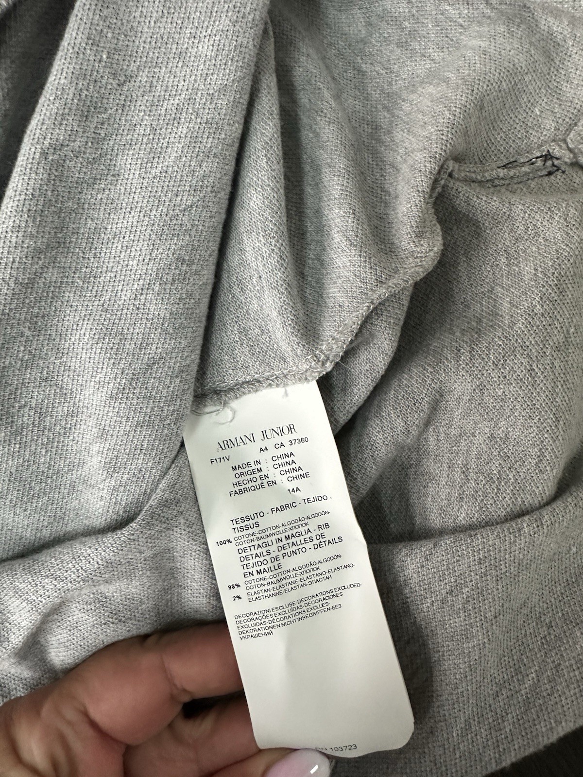 Armani Junior Shirt size 14 a Long Sleeve Top grey white image 7