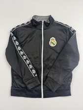 Real Madrid Jacket Boys Large Black Soccer Fu...