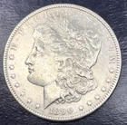 1890- P MORGAN SILVER DOLLAR, 90% SILVER, ESTATE SALE, #0201