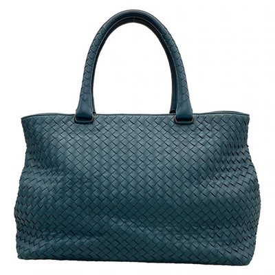 BOTTEGA VENETA Intrecciato Green Leather Tote Bag