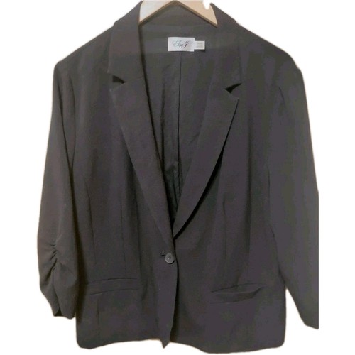 Eliza J, Black Blazer 3/4 Sleeves, Single Button, Women's Size XL - Picture 3 of 8