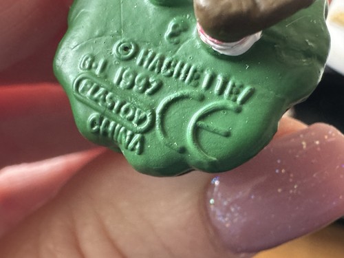 Vintage Plastoy little person wearing green dress Keychain - Picture 2 of 5