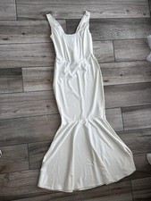 Corset Detail Fishtail Maxi Dress - New Size 8 Women's White Wedding Boohoo