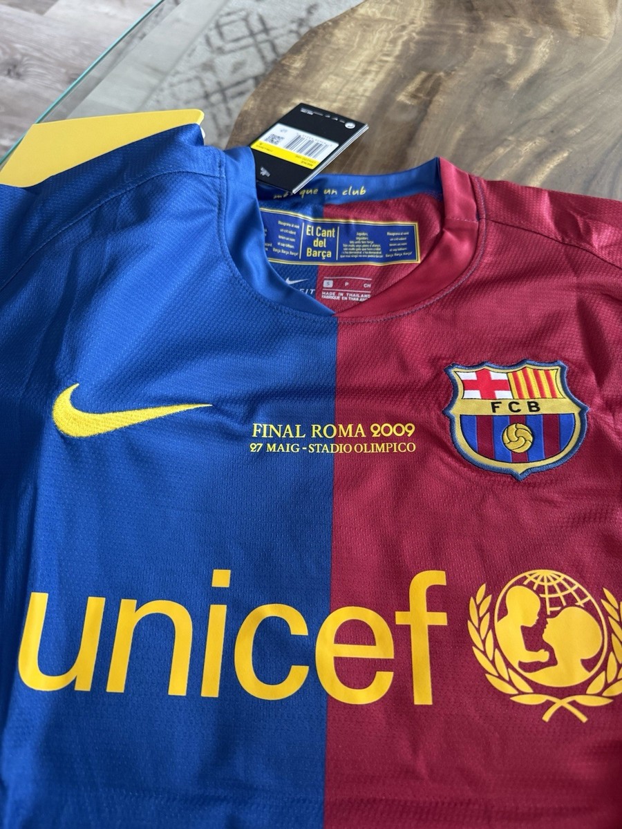 Nike FC Barcelona Messi #10 Final Roma 2009 Soccer Jersey Blue Red