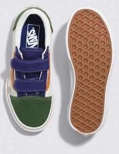 new youth size 3 vans Old Skool V Sneakers colorblock/multicolor