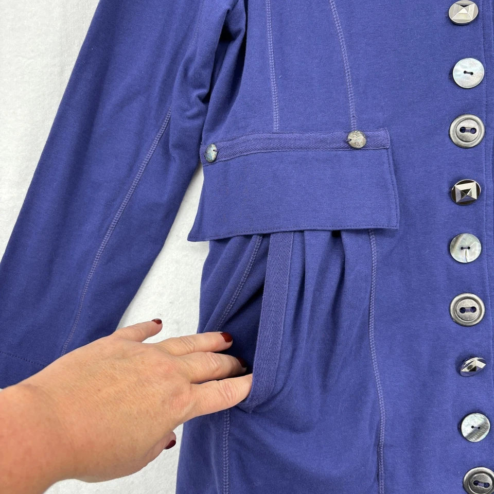 Chaqueta Buda Neón Mujer Talla L Púrpura Longline Blazer Botones Artísticos Lagenlook Foto 4 de 4