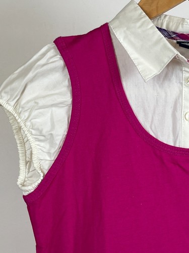 Faded Glory Kleid Kinder Mädchen Gr. XL 14-16 rosa lila kariert Rüschen Schule neu mit Etikett - Bild 3 von 13