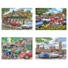 Nice Day for a Drive Set of 4 500 Piece Jigsaw Puzzles HOP New