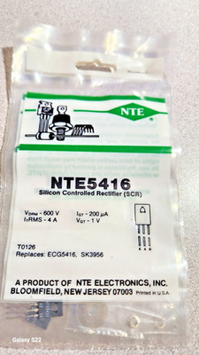NTE5416 SCR 600V 4A TO126 USED IN VARIOUS APPLICATIONS