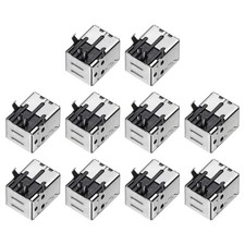 10Pcs USB2.0 Type B Female Socket Connector Jack Port, 4Pin DIP 90Degree, Black