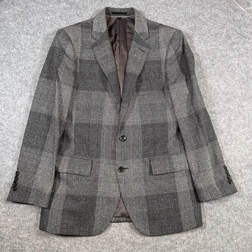 Blazer J.Crew Ludlow Para Hombres 38S Gris Glen Cuadros Delgado Lana Seda Cachemira 2 Botones Foto 2 de 4