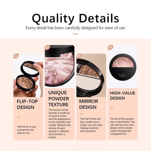 Baked Face Powder Foundation Pressed Powder Makeup Palette Balances&Bright Tone - Picture 9 of 16