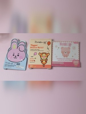 Kawaii The Crème Shop Face Mask BUNDLE-BT21 Cooky, Disney Tigger & Pink Bear