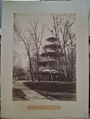 Foto Druck Allemagne Munich Tour chinoise du Jardin Anglais 1875 Vintage Rar Top