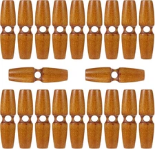 20Pcs Toggle Buttons for Sewing, Vintage Coat with 5.5X1.5CM, yellow 