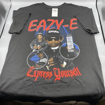 Eazy-E T-Shirt Express Yourself Puff Paint Ruthless Records MEDIUM New