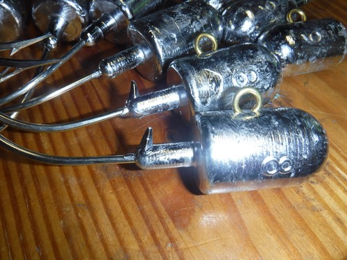 Fishing Bullet Jig Head Lot With MUSTAD 32786 Nickel Hooks - 3oz To 10oz Sizes For Saltwater 3 thumbnail image