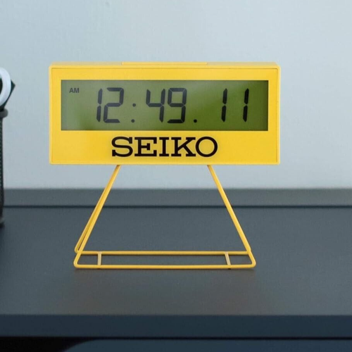 SEIKO Clock Color Yellow 4 Types Digital Sports Timer Design Battery JAPAN NEW - Afbeelding 12 van 66