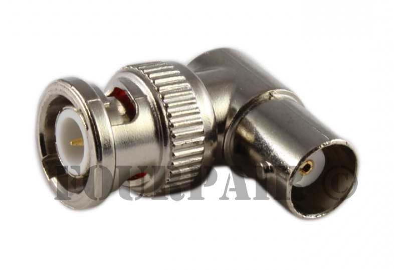 2 Pack Lot -  L-Shaped Right Angle BNC Male to Female Adapter Connector CCTV DVR