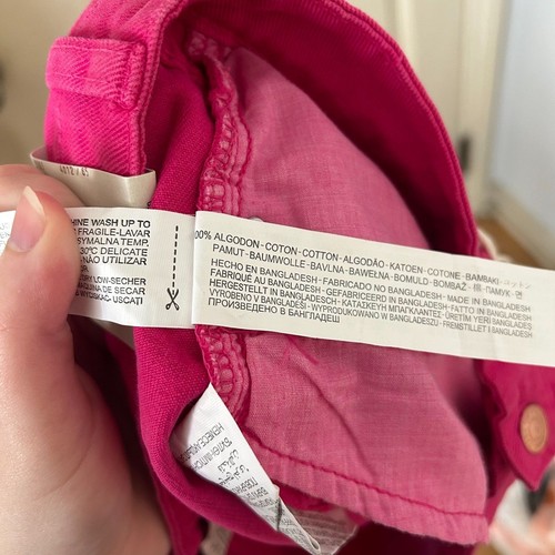 Zara High Waist Distressed Shorts Hot Pink - Picture 6 of 6