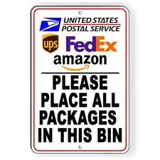 Deliver All Packages In This Bin Metal Sign Or Decal 6 SIZES delivery SI275