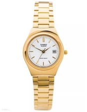 Casio Stainless Steel Bracelet Women's Gold Tone Analog Watch LTP-1170N-7ADF