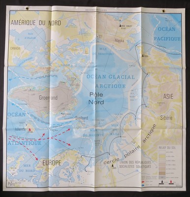 Carte Geographie Ecole Arctique Pole Nord Australie Editions Rossignol Ebay