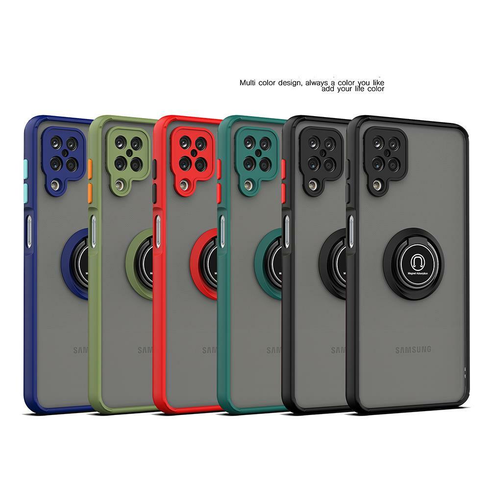 For Samsung Galaxy A12 5G Case Ring Kickstand Shockproof Cover with Glass  Screen