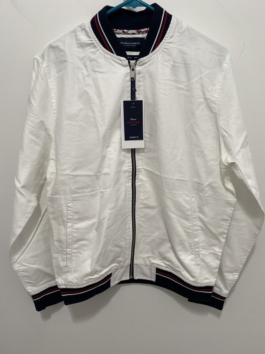 Denim & Flower Classic Oxford White Jacket Men Size XL (New Denim & Flower Classic Oxford White Jacket Men Size XL (New