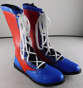 blue wrestling boots