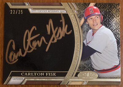 Carlton FISK 2015 Topps Tier One Acclaimed Autographs AUTO #AA-CFK 22/25 Red Sox